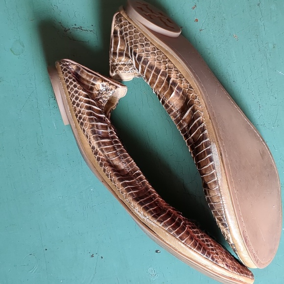Tory Burch Brown Snakeskin Ballet Flats - Picture 7 of 8